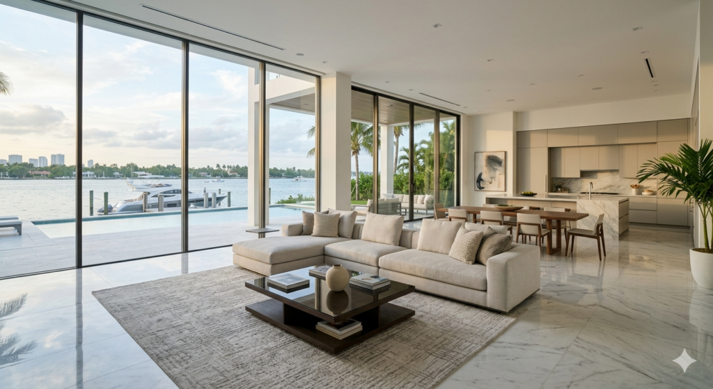 South Florida estate marble floor restoration in a luxury residence