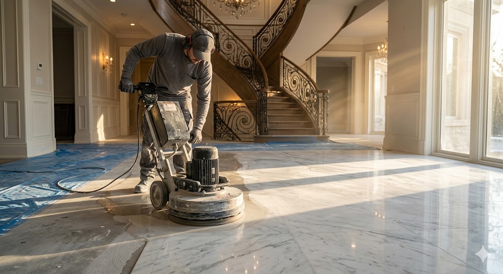 WHAT ACTUALLY HAPPENS DURING PROFESSIONAL DIAMOND HONING AND STONE REFINISHING 2 machineSTONE REFINISHING